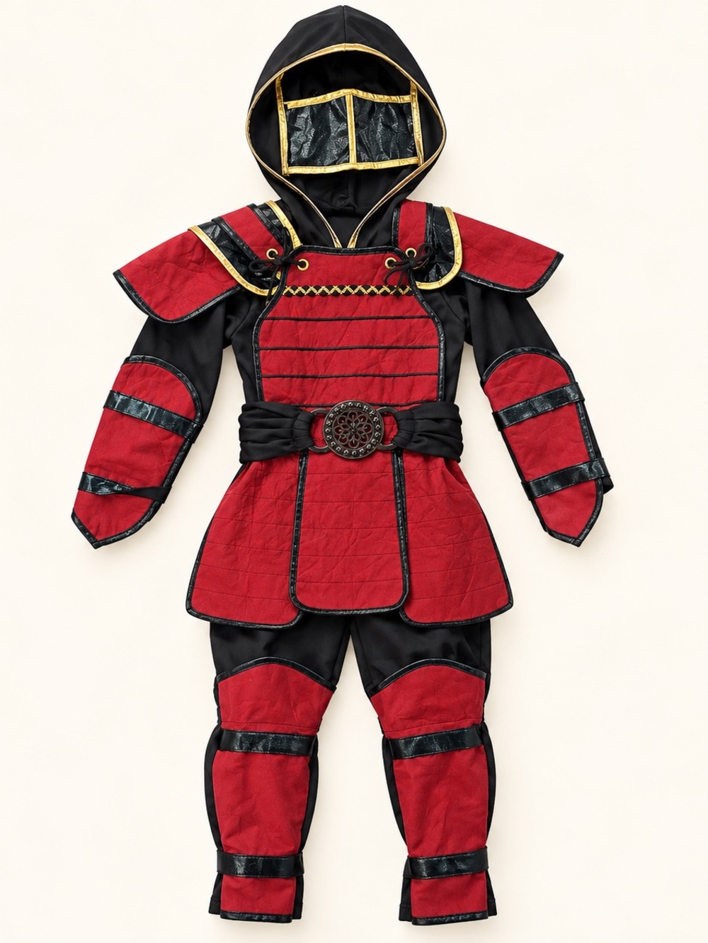 Kids Red and Black Ninja Warrior Kids Halloween Costume / Samurai Boys Dress Up